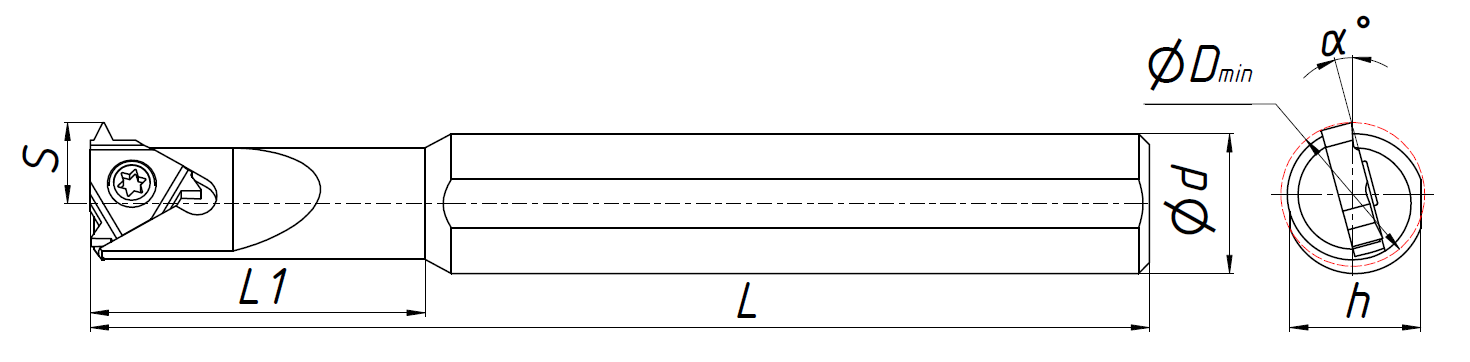 SNL0016Q16 (SNL0016M16) резьбовая державка для внутренней резьбы