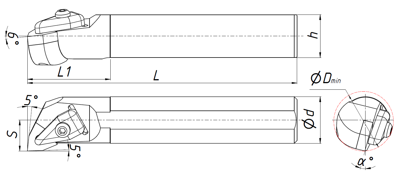 S32T-DWLNR08 державка расточная (аналог S32S-DWLNR08 )