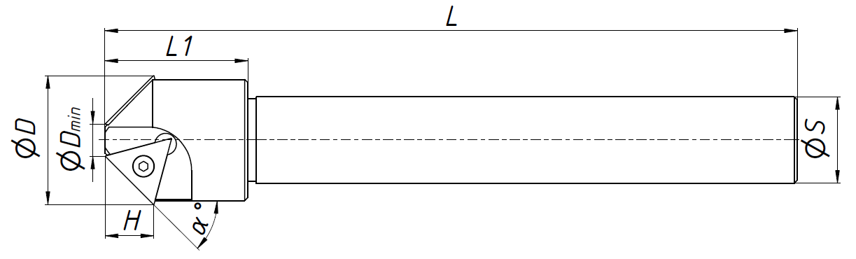 Фреза для снятия фаски B45 TC16 C20T2-120ap14-30
