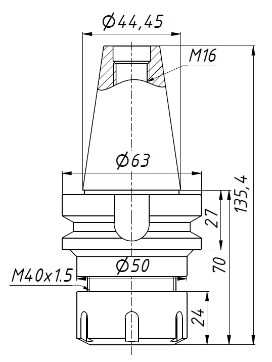 BT40-ER32-70 18PCS Патрон с набором цанг 18 шт AA(d3-20 мм)