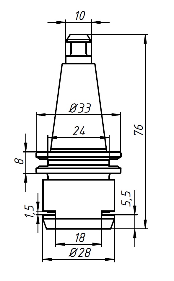 Цанговый патрон ISO20-ER20MS-35 (+ штревель)