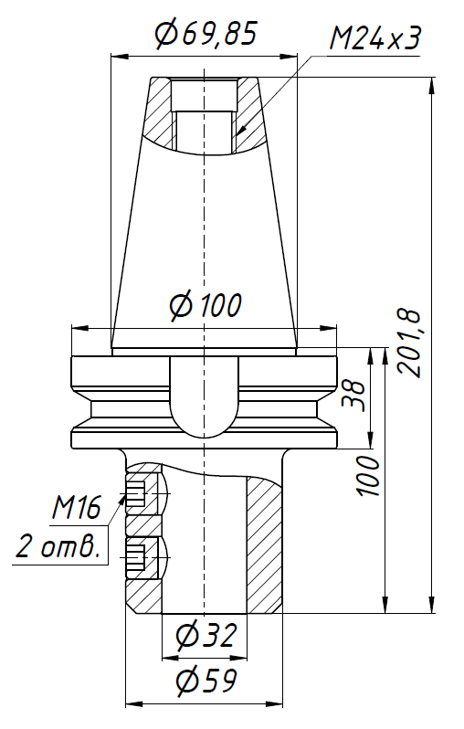 BT50-SL32-100 патрон MAS 403 Weldon