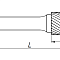 Борфреза твердосплавная форма F0818M06 с покрытием BNC (blue coating)