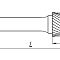 Твердосплавная борфреза тип L (3х13 мм; хв-к 3 мм) L0313M03